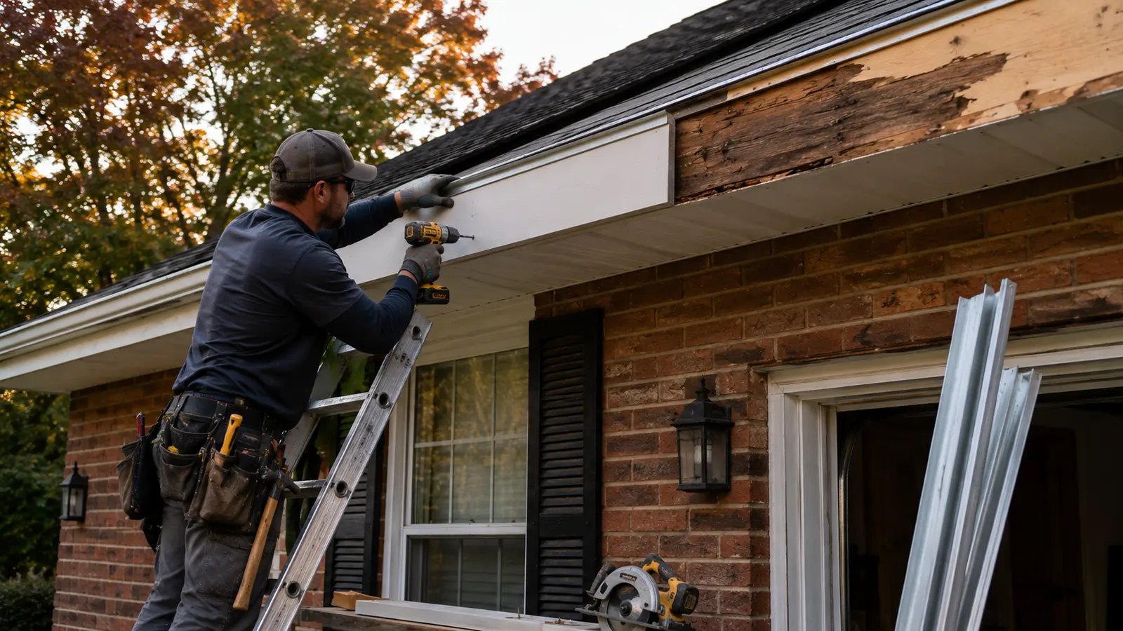 Fascia repair on a Pittsburgh roofline