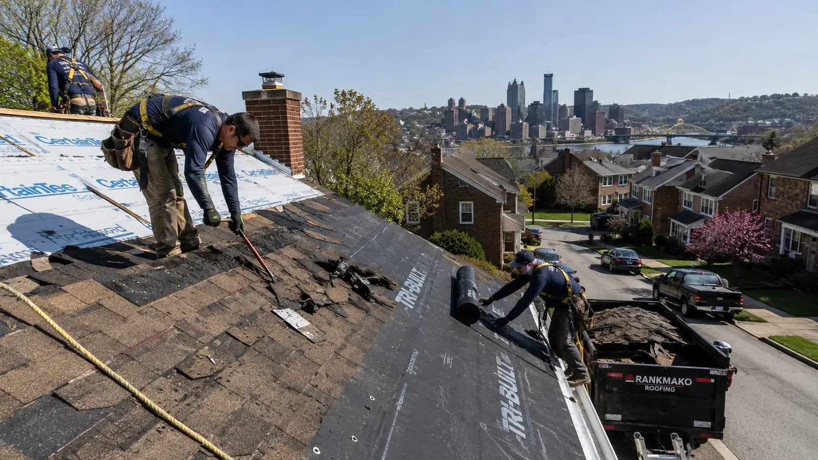 Finished residential roof in Point Breeze, Pittsburgh