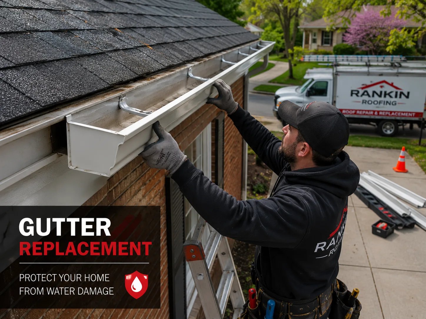 Gutter repair and replacement on a Pittsburgh home