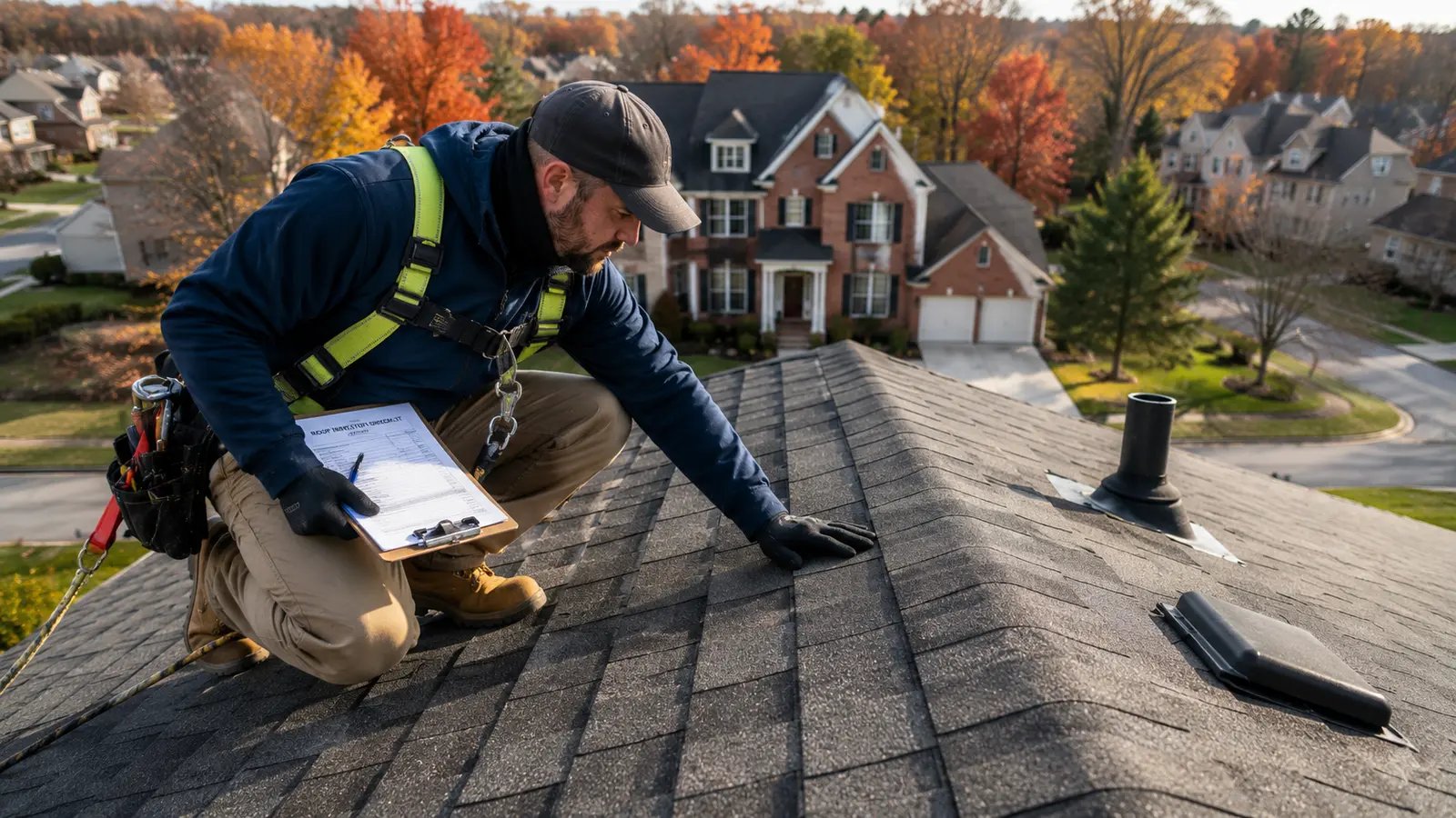 Roof safety inspection by a Pittsburgh roofer
