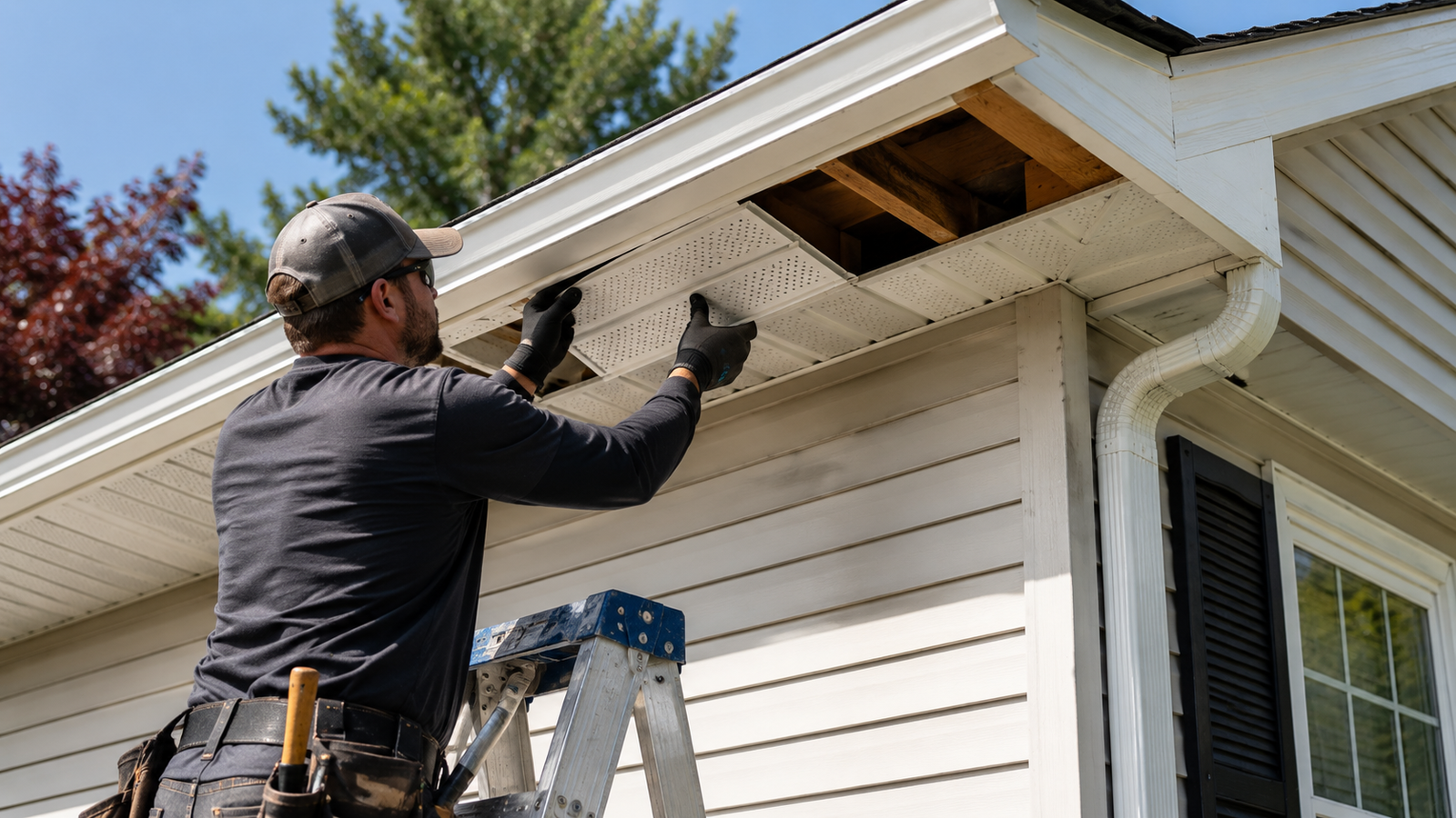 Soffit repair on a Pittsburgh home